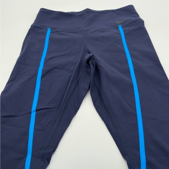 Nike Womens Navy Blue Tight Fit Pull On Leggings Size Medium - Picture 1 of 13